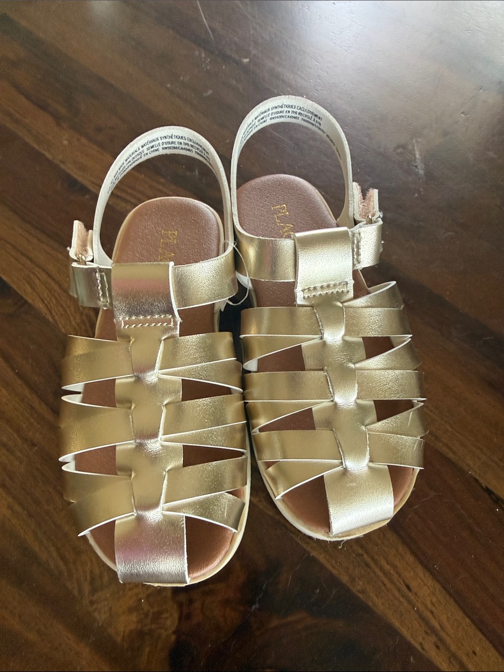Children's Place Girls Toddler Gold Sandals